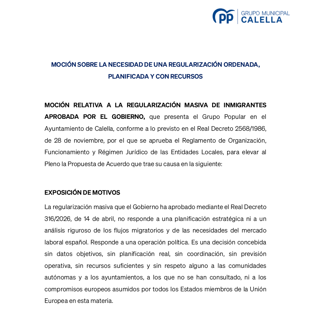 Regularización a ciegas: no en nuestro nombre